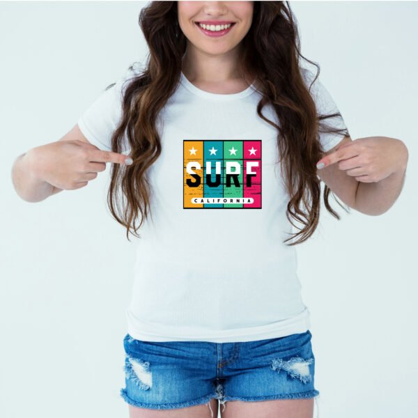 Designer Printed T-Shirt :: Design type - Surf California - Cloth type : DOT-KNIT