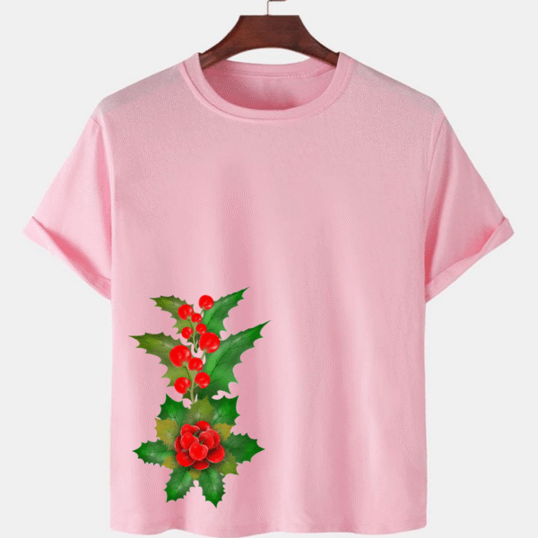 Pink Unisex Polyster Premium Quality Designer Printed T-Shirt