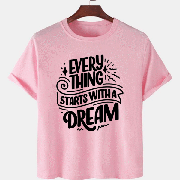 Pink Unisex Cotton Premium Quality Designer Printed T-Shirt