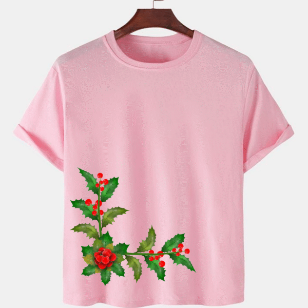 Pink Unisex Polyster Premium Quality Designer Printed T-Shirt