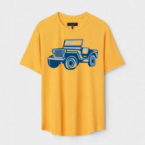 Yellow Unisex Polyster Regular Fit Printed Round Neck T-Shirt