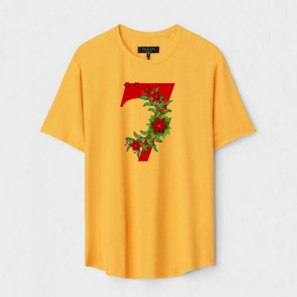 Yellow Unisex Cotton Regular Fit Printed Round Neck T-Shirt