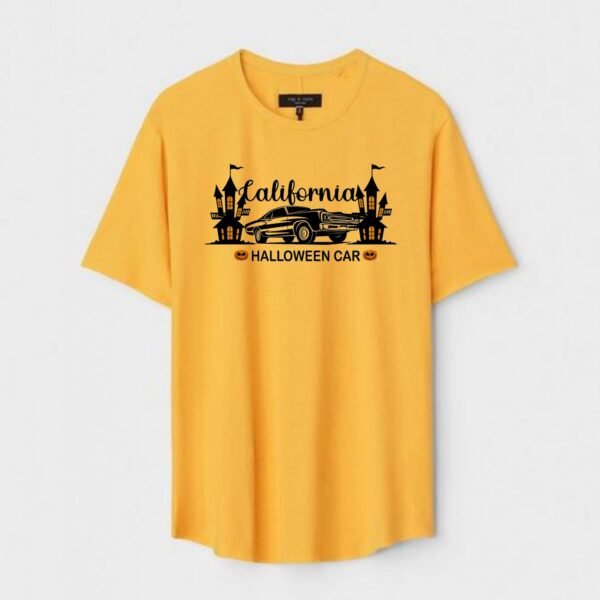 Yellow Unisex Cotton Regular Fit Printed Round Neck T-Shirt